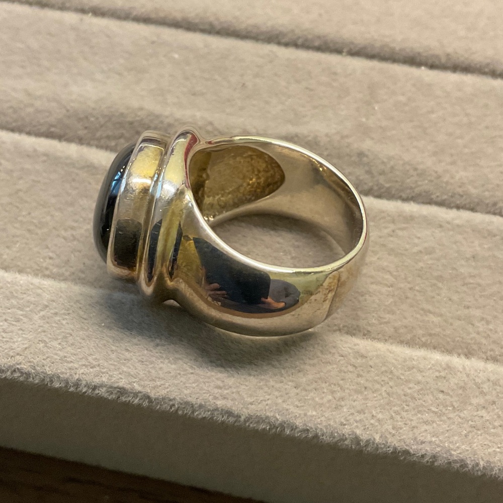 Sterling Silver with Dark Stone Ring - Picture 3 of 5